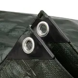 4x6 groen 100gr afdekzeil met zeilringen - bouwzeil