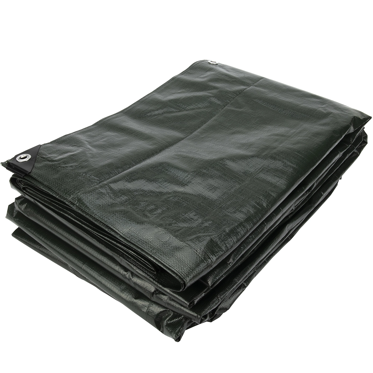 8x12 groen 250gr afdekzeil met zeilringen - bouwzeil