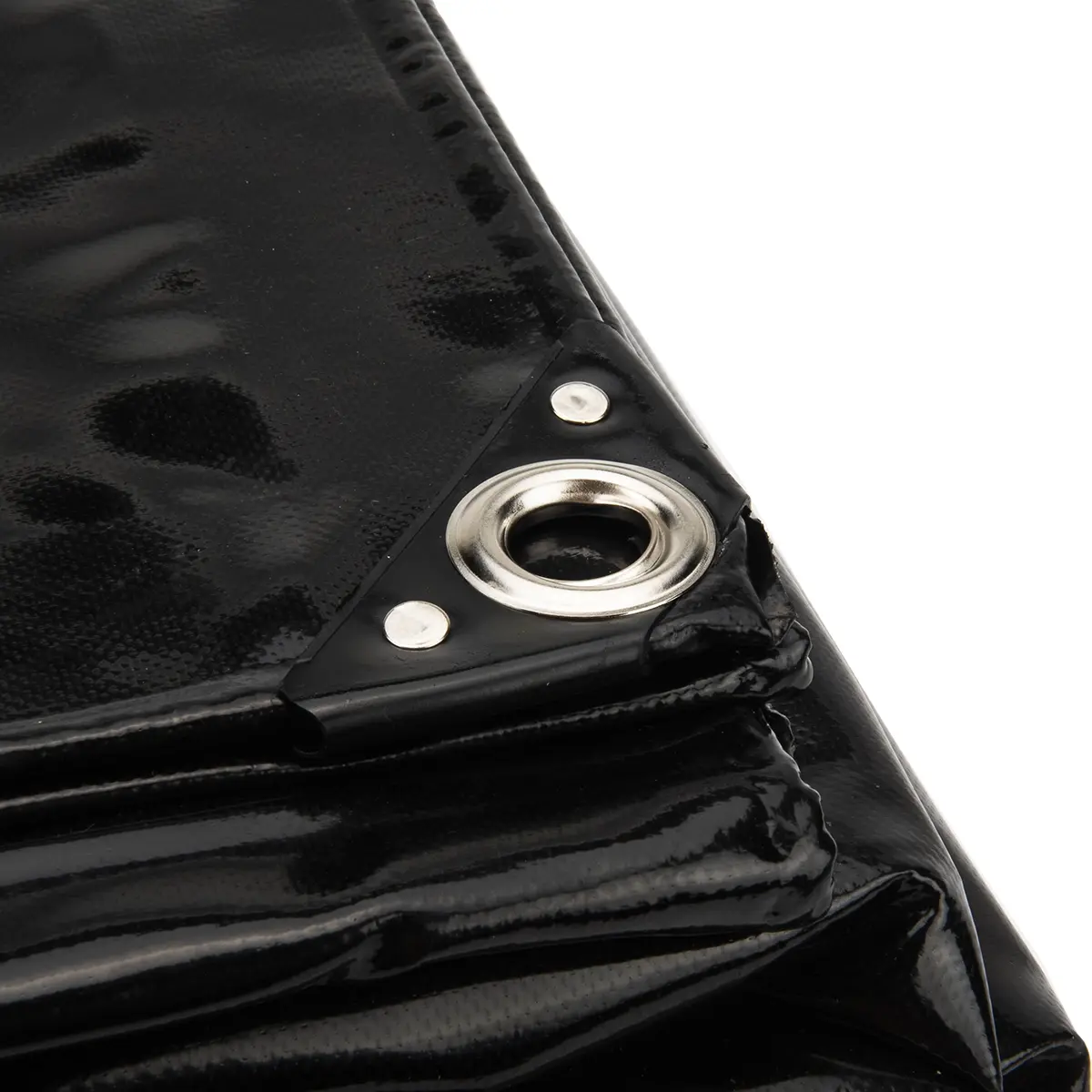 4x6 Afdekzeil PVC 650gr - Gitzwart 9005 - zeilringen iedere 50cm