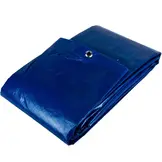 6x8 blauw 100gr afdekzeil met zeilringen - bouwzeil