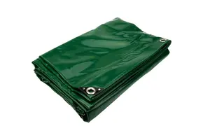 5x6 groen 650gr PVC afdekzeil met zeilringen