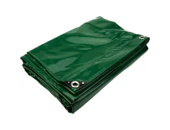 3,5x8 Groen 650gr PVC afdekzeil met zeilringen