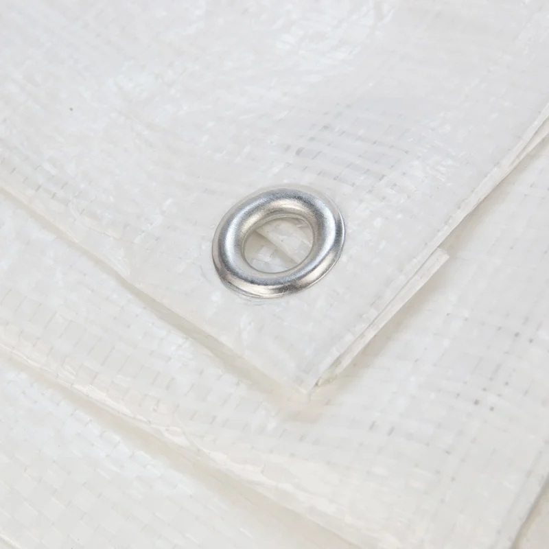 Afdekzeil 1,5x6 wit 170gr PE - Bouwzeil met zeilringen iedere 50cm