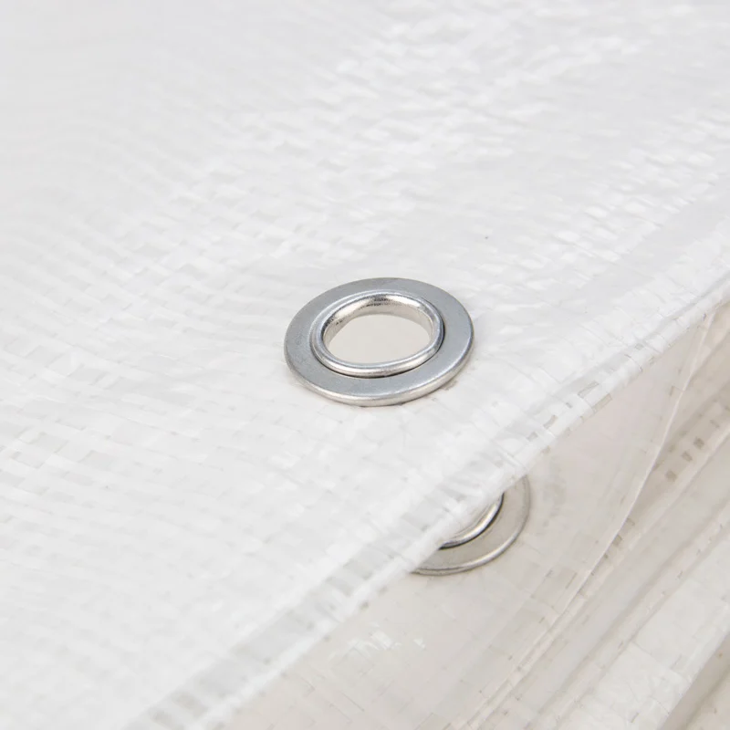 Afdekzeil 1,5x6 wit 170gr PE - Bouwzeil met zeilringen iedere 50cm