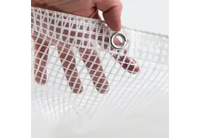 6x12 Transparant gewapend afdekzeil 250gr