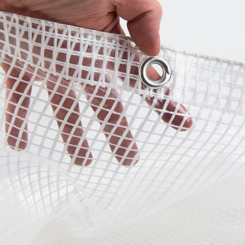 6x10 Transparant gewapend afdekzeil 250gr