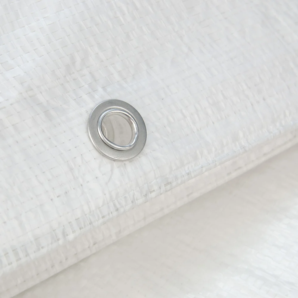 Afdekzeil 5x8 wit 170gr PE - Bouwzeil met zeilringen iedere 50cm