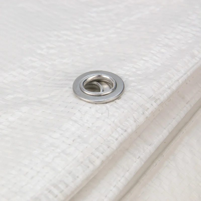 Afdekzeil 5x8 wit 170gr PE - Bouwzeil met zeilringen iedere 50cm