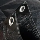 Afdekzeil 10x20 antraciet 170gr PE - Bouwzeil met zeilringen iedere 50cm