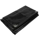 3,5x5 Afdekzeil PVC 650gr - Gitzwart 9005 - zeilringen iedere 50cm