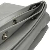 3,5x5 Afdekzeil PVC 650gr - Lichtgrijs 7035 - zeilringen iedere 50cm