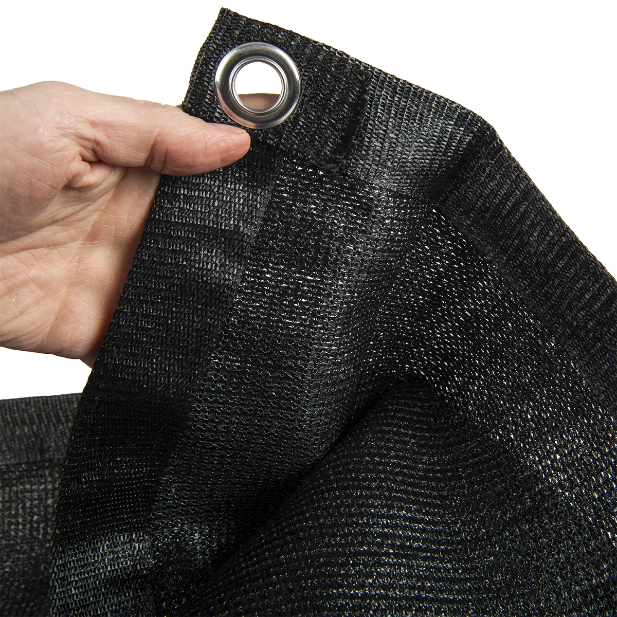 Gaasdoek 200×300 cm HDPE met zeilringen zwart fijnmazig