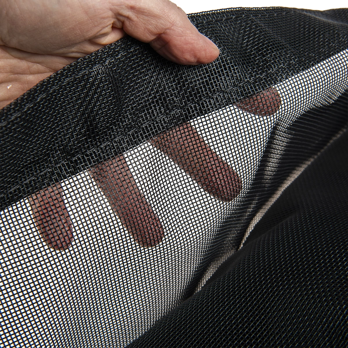 Aanhangernet PVC 200x300 cm met zeilringen zwart fijnmazig