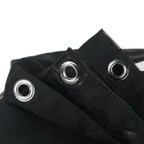 Gaasdoek PVC 150x220cm met zeilringen zwart fijnmazig