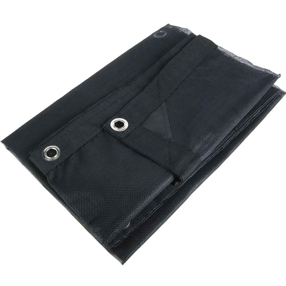 Gaasdoek PVC 200x350cm met zeilringen zwart fijnmazig