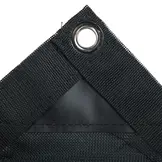 Gaasdoek PVC 200x350cm met zeilringen zwart fijnmazig