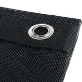 Gaasdoek PVC 250x470 cm met zeilringen zwart fijnmazig
