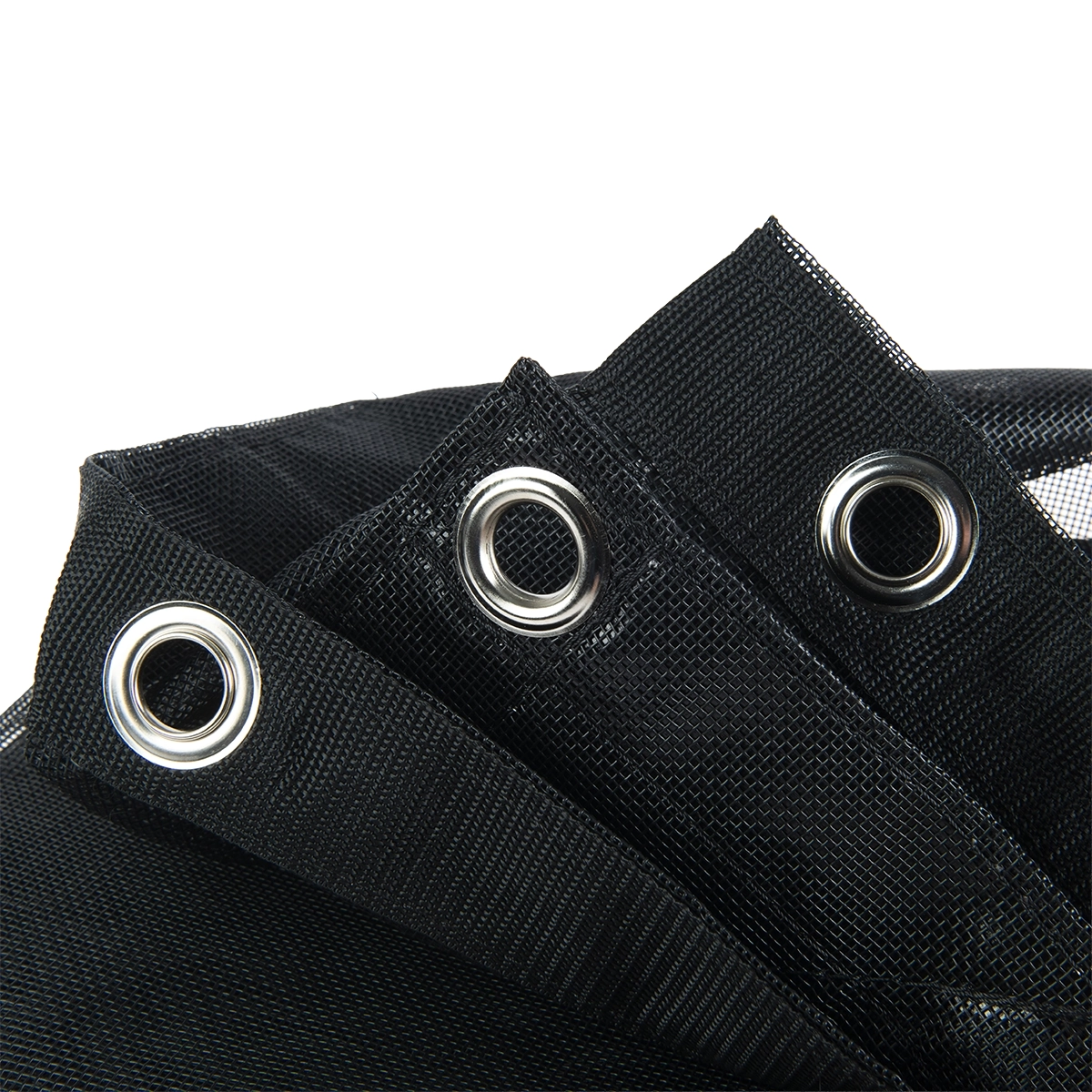 Gaasdoek PVC 350x600 cm met zeilringen zwart fijnmazig