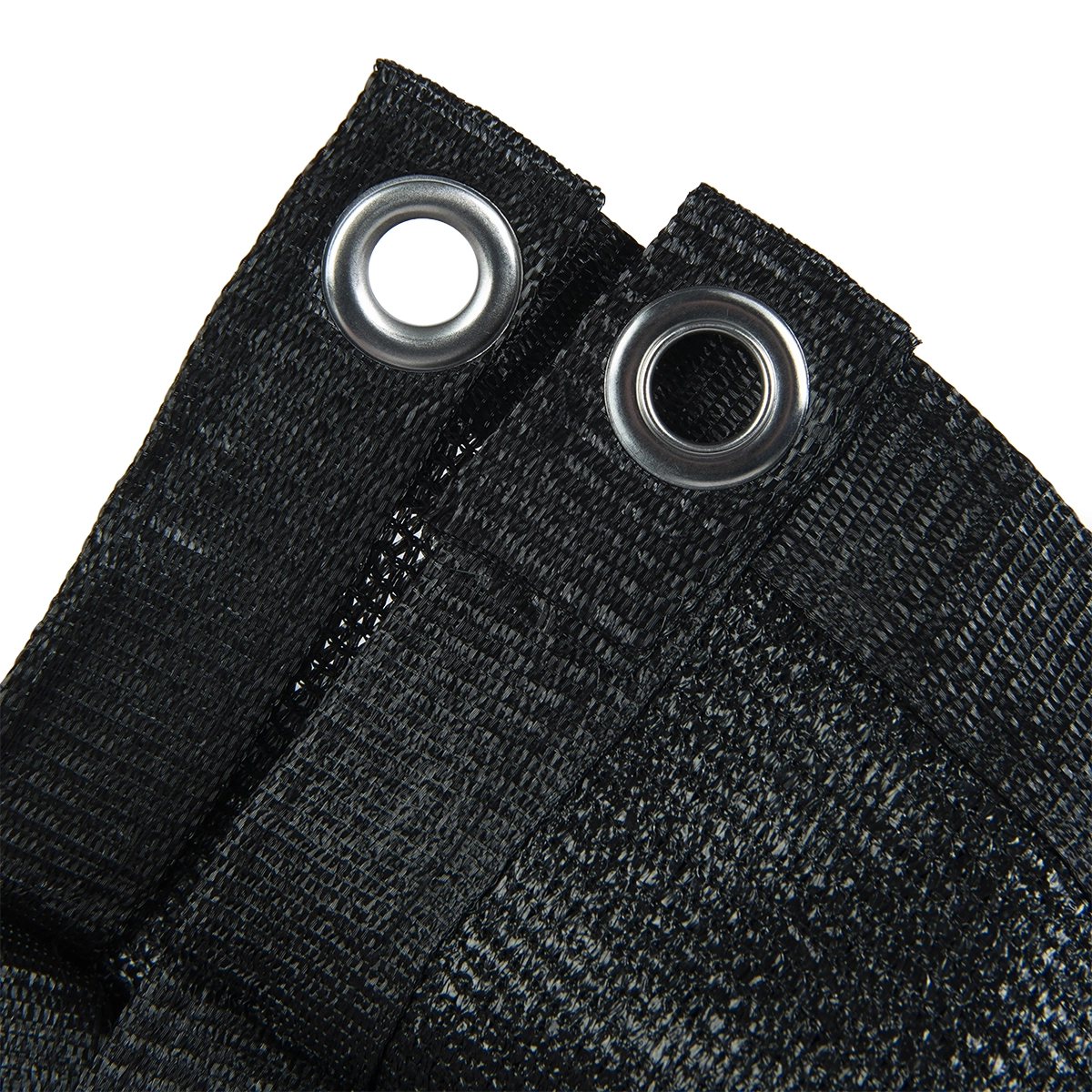 Gaasdoek HDPE  150x220 cm met zeilringen zwart fijnmazig