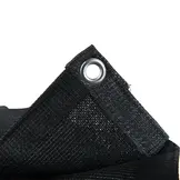 Gaasdoek HDPE 220x420 cm met zeilringen zwart fijnmazig