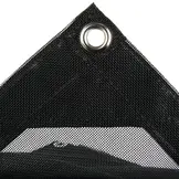 Aanhangernet PVC 160x280 cm met zeilringen zwart fijnmazig