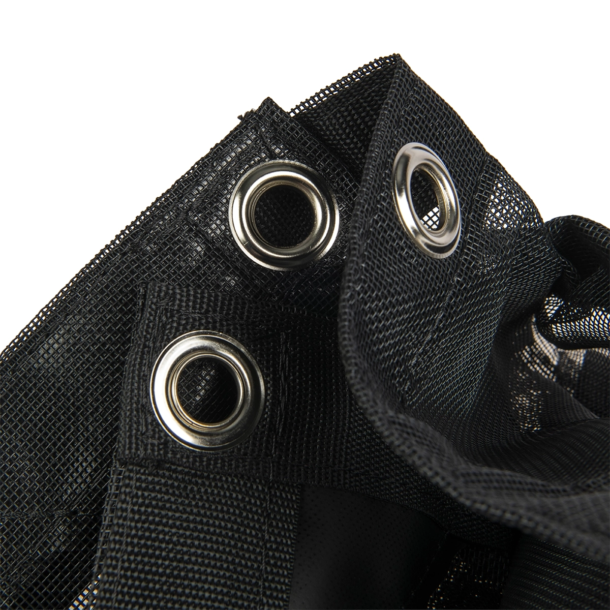 Aanhangernet PVC 250x400 cm met zeilringen zwart fijnmazig