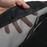 Aanhangernet PVC 250x470 cm met zeilringen zwart fijnmazig