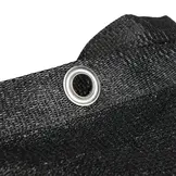 Winddoek HDPE 150x220 cm met zeilringen zwart fijnmazig