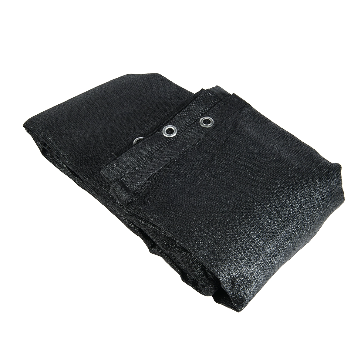 Winddoek HDPE 180x350 cm met zeilringen zwart fijnmazig