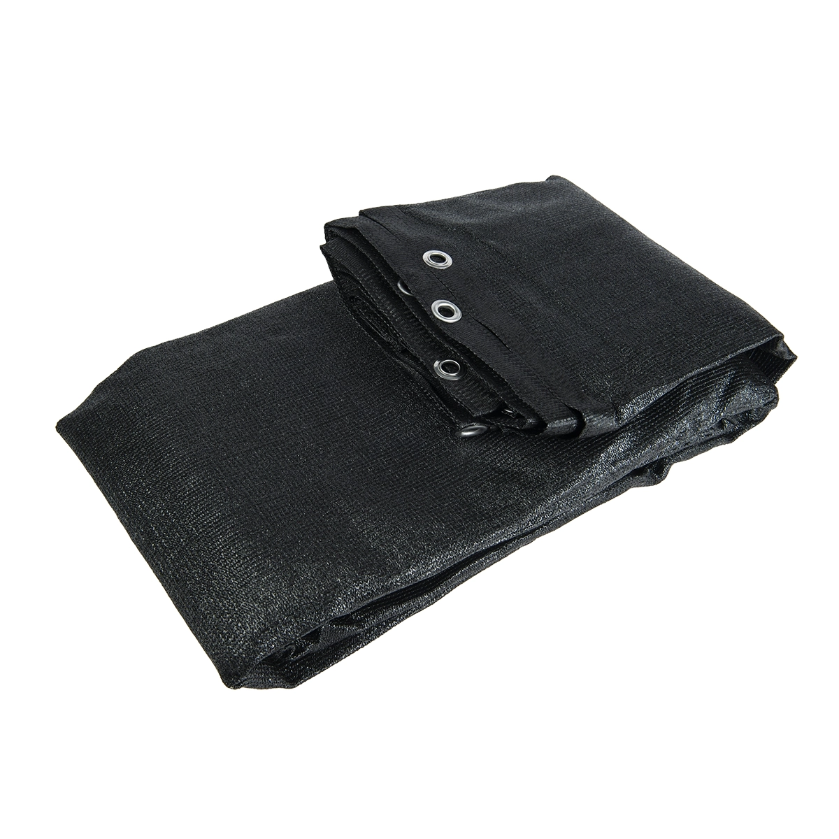 Winddoek HDPE 180x350 cm met zeilringen zwart fijnmazig