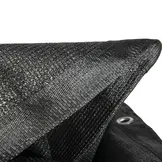 Winddoek HDPE 200x350 cm met zeilringen zwart fijnmazig