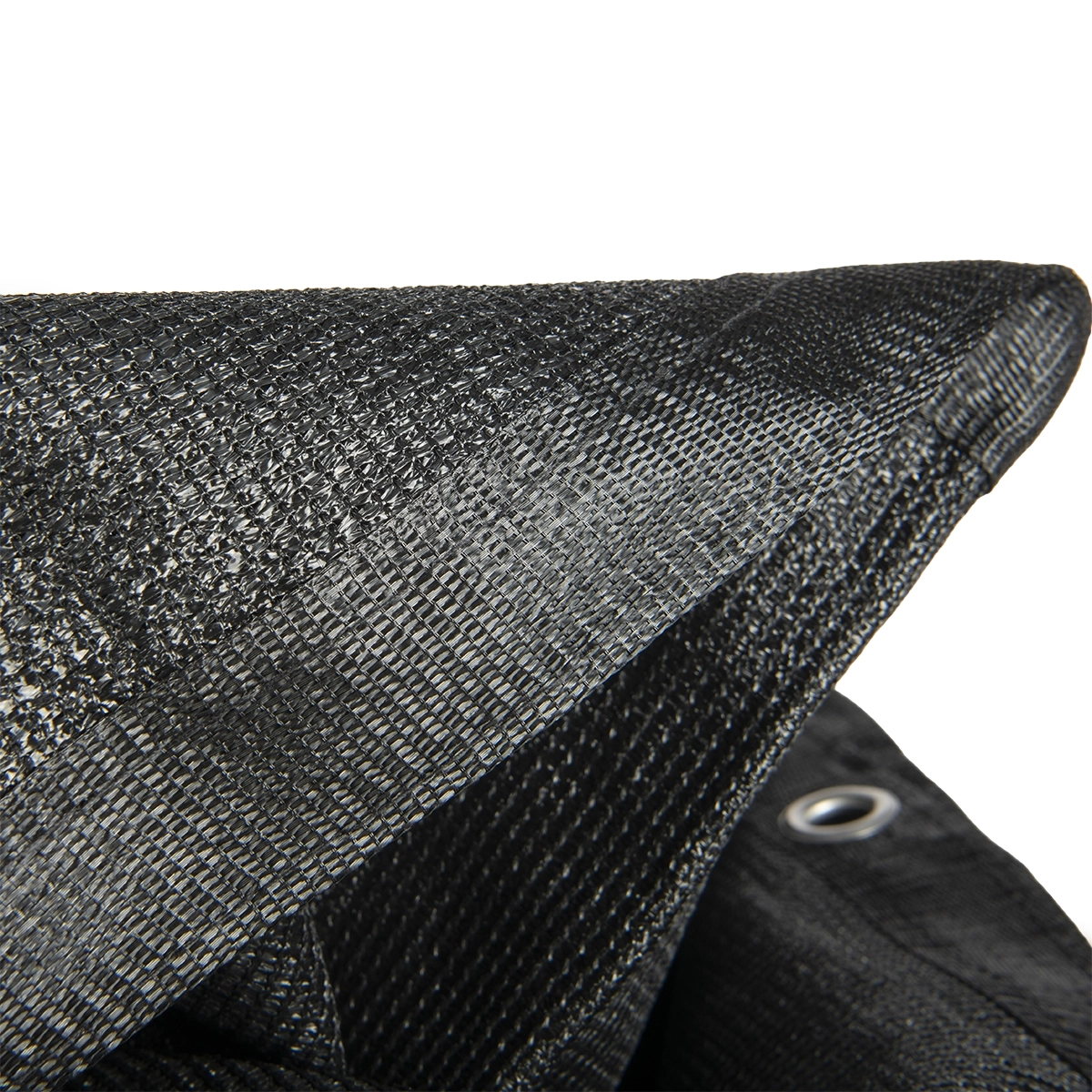 Winddoek HDPE 220x420 cm met zeilringen zwart fijnmazig