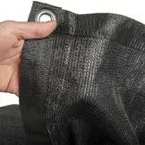 Winddoek HDPE 250x400 cm met zeilringen zwart fijnmazig