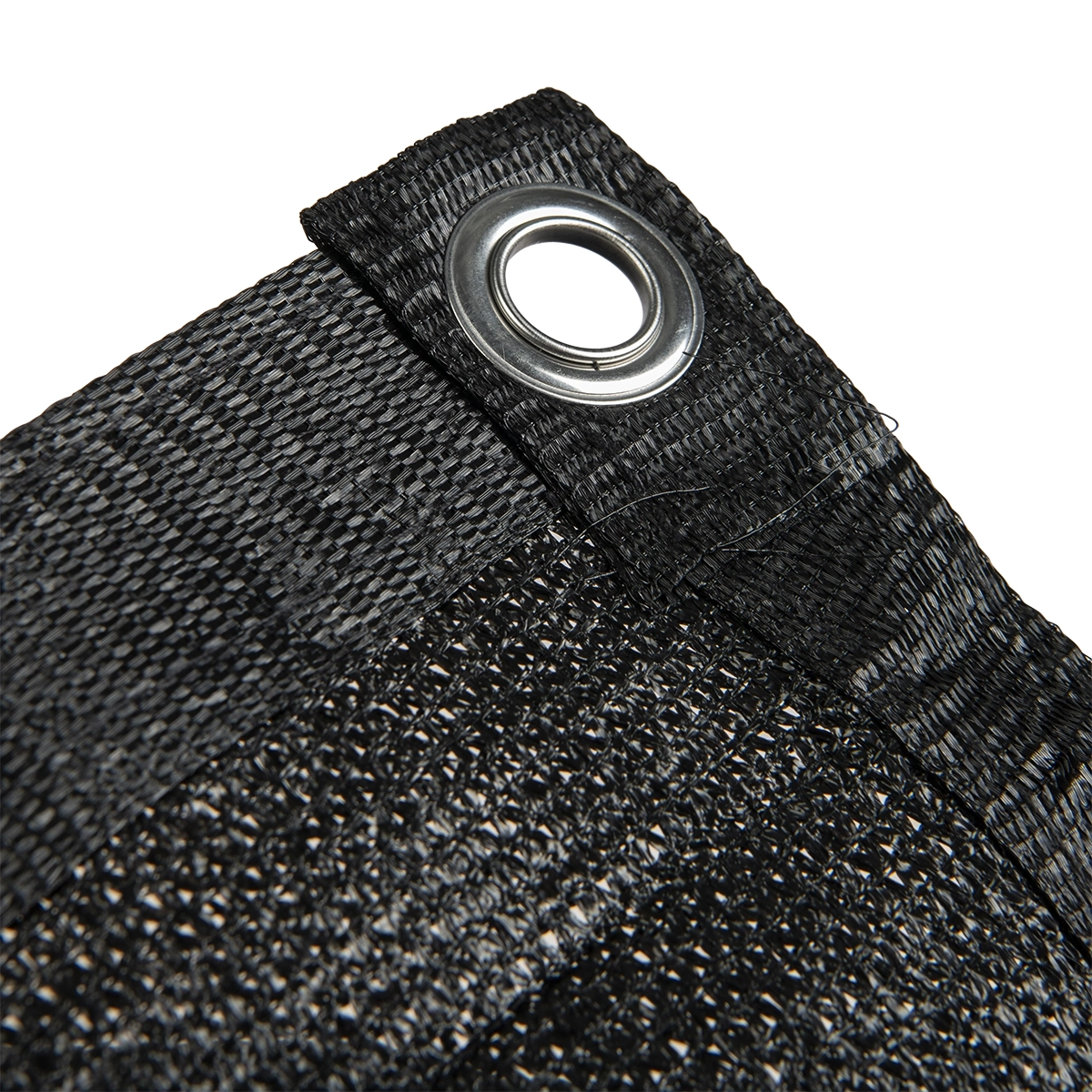 Winddoek HDPE 250x470 cm met zeilringen zwart fijnmazig