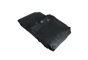 Winddoek HDPE 350x700 cm met zeilringen zwart