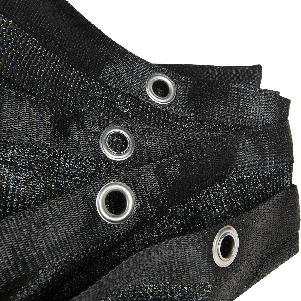 Winddoek HDPE 350x700 cm met zeilringen zwart fijnmazig