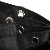 Winddoek PVC 150x220 cm met zeilringen zwart fijnmazig