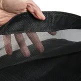 Winddoek PVC 180x350 cm met zeilringen zwart fijnmazig