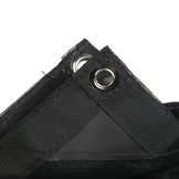 Winddoek PVC 180x350 cm met zeilringen zwart fijnmazig