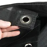 Winddoek PVC 220x370 cm met zeilringen zwart fijnmazig