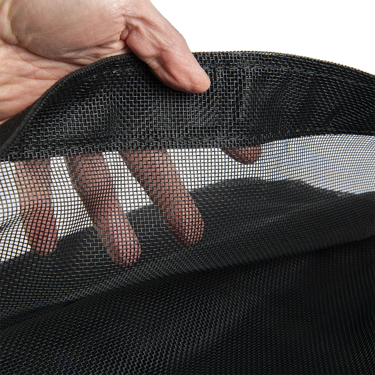 Winddoek PVC 220x370 cm met zeilringen zwart fijnmazig