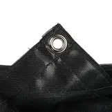 Winddoek PVC 220x370 cm met zeilringen zwart fijnmazig