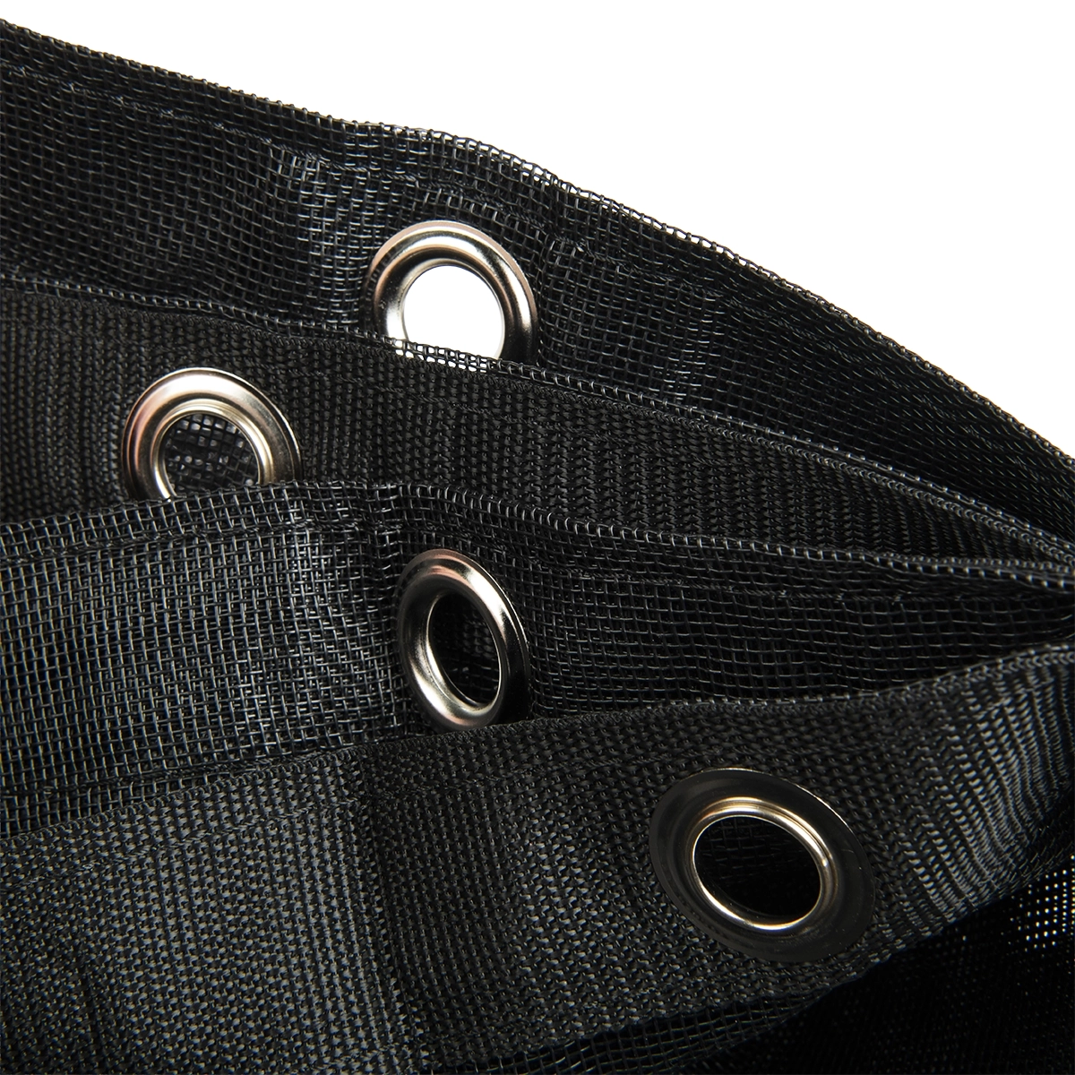 Winddoek PVC 250x470 cm met zeilringen zwart fijnmazig