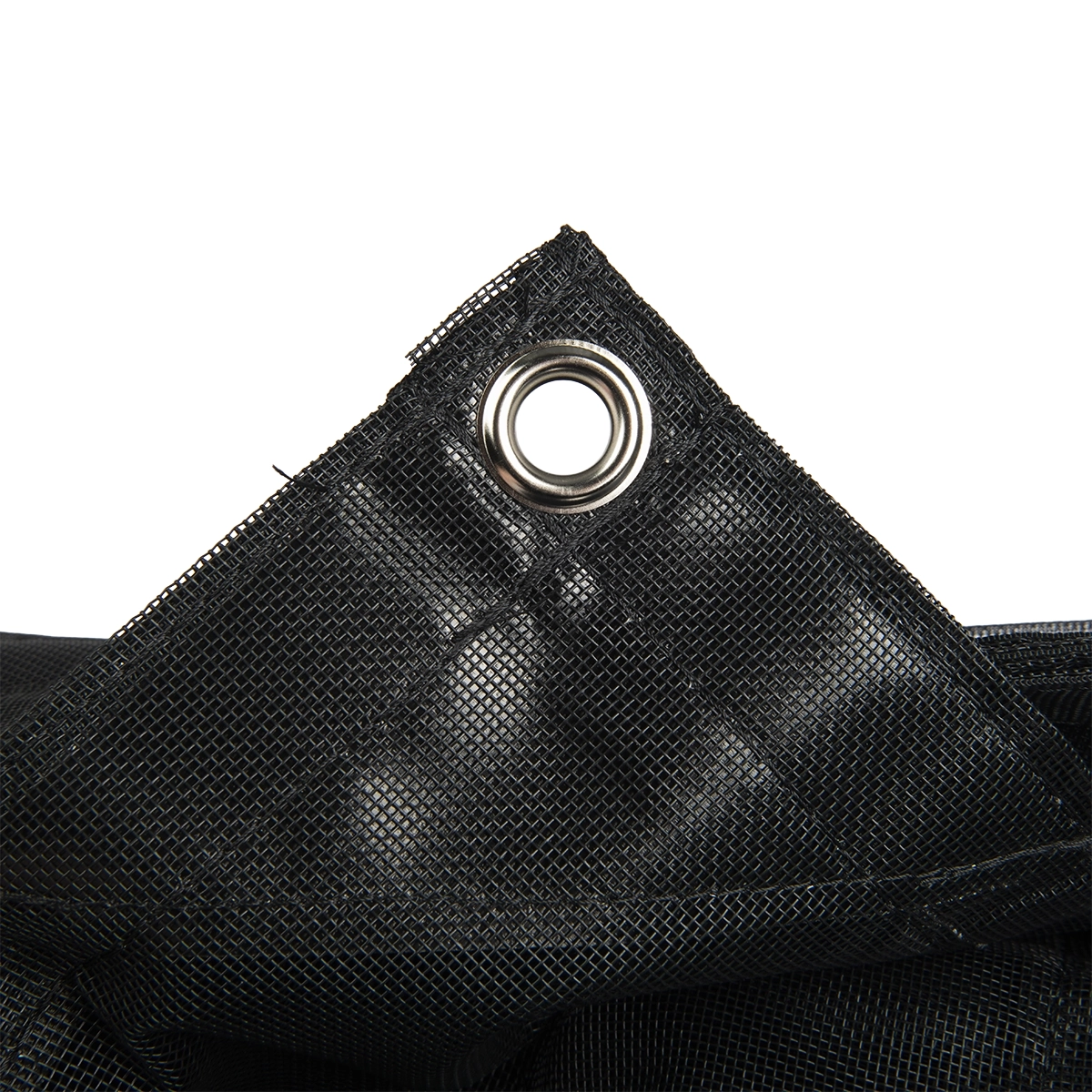 Winddoek PVC 350x500 cm met zeilringen zwart fijnmazig