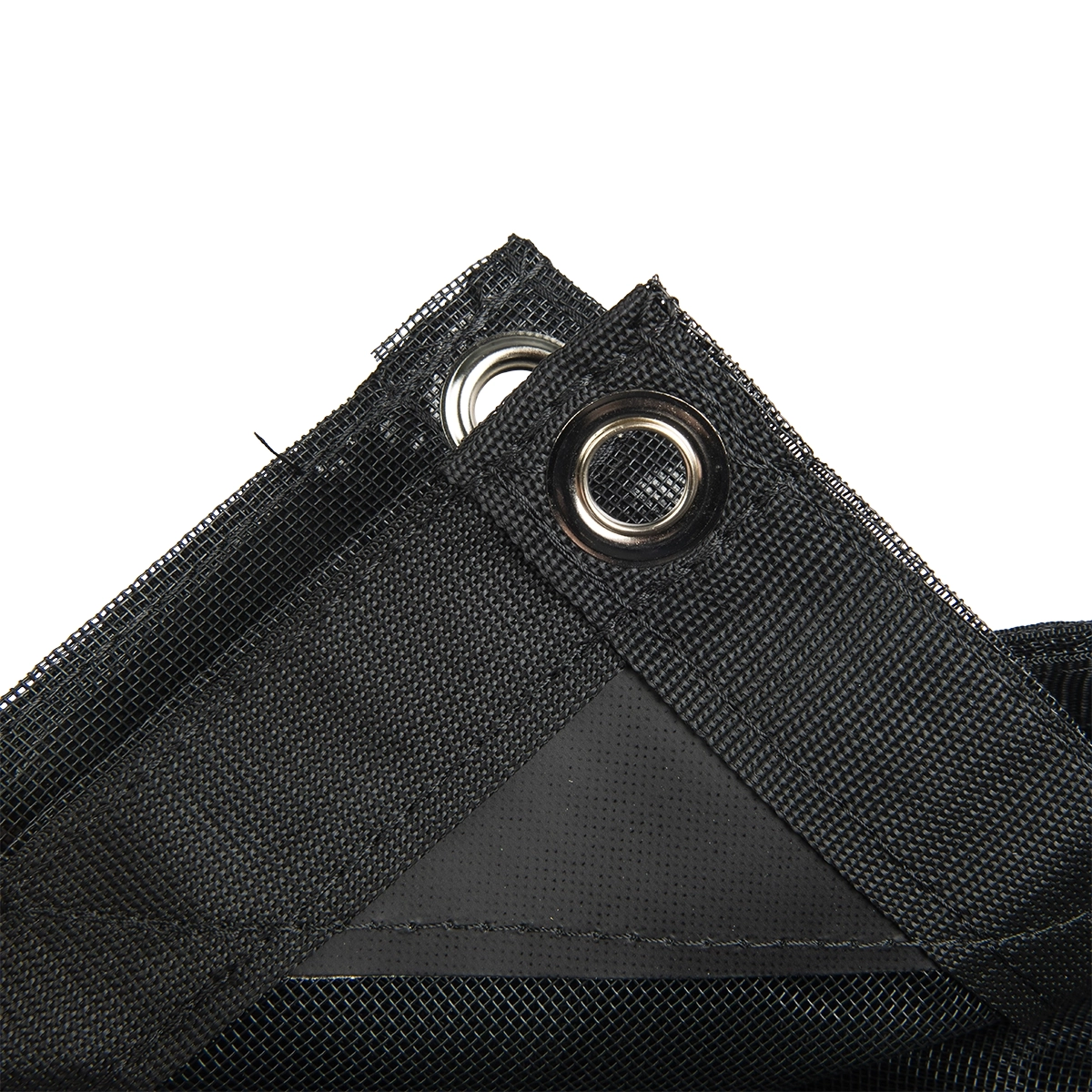 Winddoek PVC 350x600 cm met zeilringen zwart fijnmazig