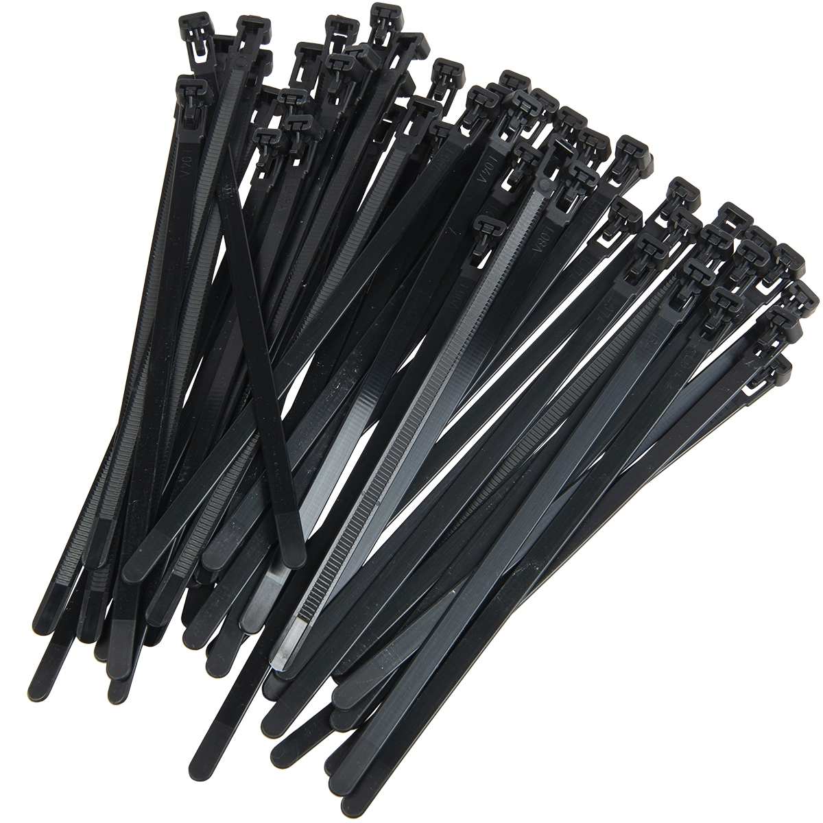 Kabelbinders zwart 7.6x200mm – 50 stuks tyraps voor bevestigen van wind- en privacydoek aan hekwerk en schutting