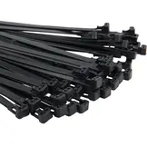 Kabelbinders zwart 7.6x200mm – 50 stuks tyraps voor bevestigen van wind- en privacydoek aan hekwerk en schutting