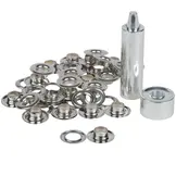 Zeilringen 10mm vernikkeld koper incl. gereedschap 25 stuks