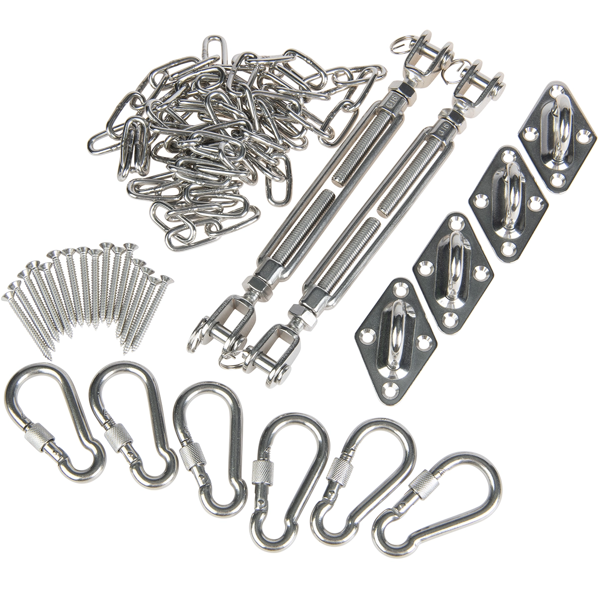 Bevestigingsset schaduwdoek vierkant M10 RVS 316