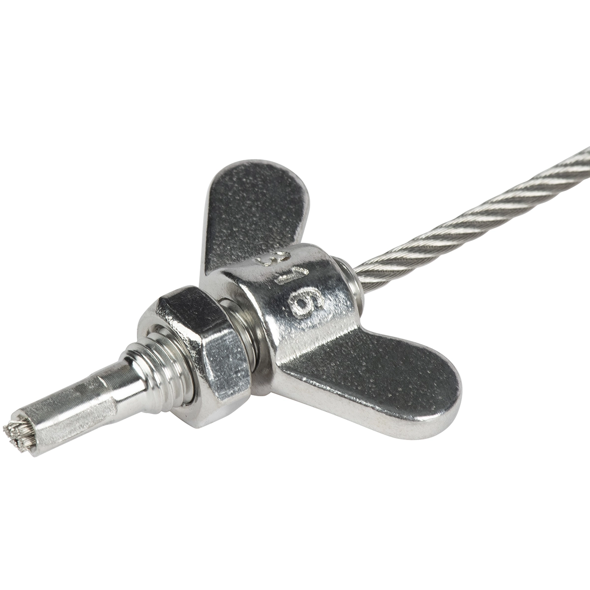 Staaldraad bevestigingsset harmonicadoek 370cm RVS 316